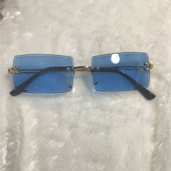 Y2K Blue Rectangular fashion sunglasses brand new - Picture 6 of 6